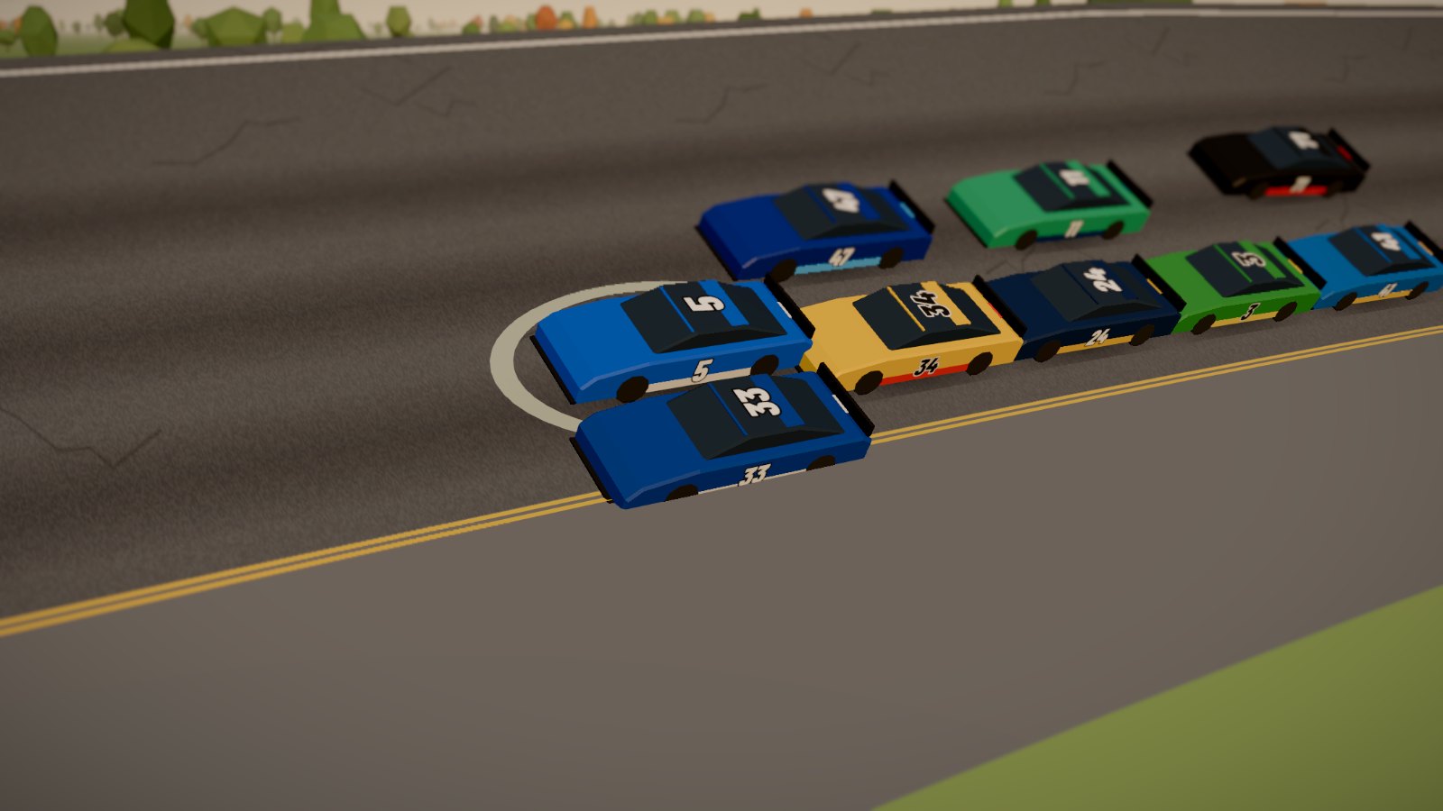 Hill dives under Larson in turn 2