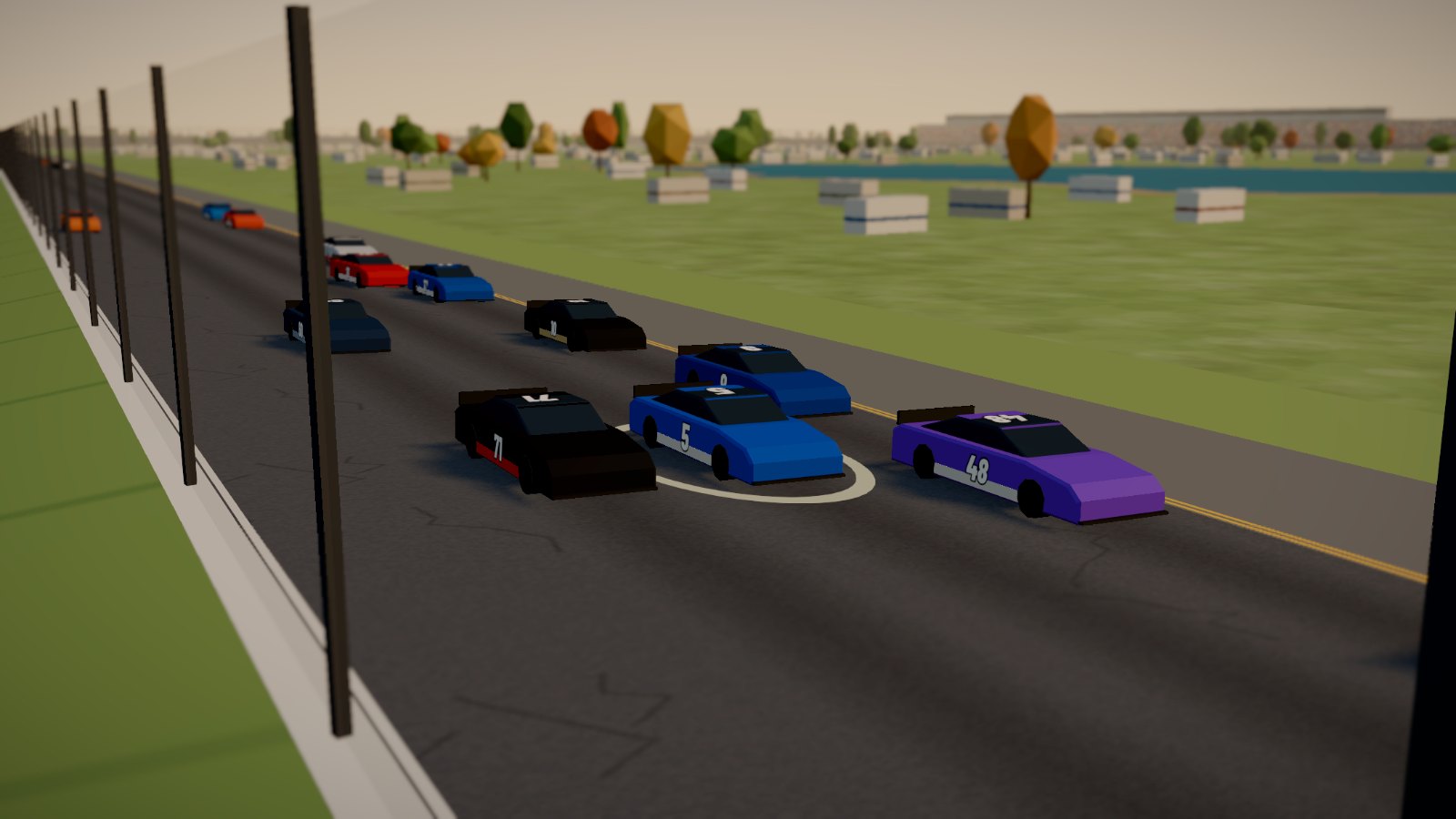Three wide on the backstretch
